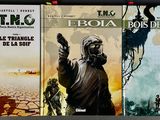 three books on the cover of the same book