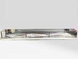 an image of a silver tray with a train on it