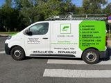 a van that is parked on the side of the road