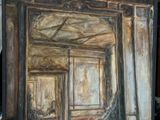 a picture of a painting of a room with a window