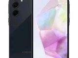 the back of a black smartphone with a clear screen and a diamond on it