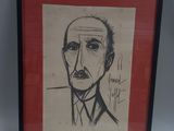 drawing of a man in a suit and tie with a cigarette in his mouth