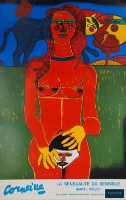 une image d'un tableau représentant une femme en robe rouge