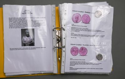 a binder that has a picture of a man on it
