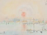 une image d'une peinture de bateaux dans un plan d'eau