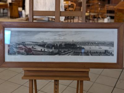 Gravure encadrée "Panorama de la Ville de Tours" - Dim.