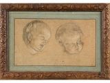 two studies of a child ' s head and a child ' s head