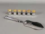a silver spoon with a silver handle and a silver spoon with a silver handle