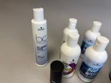 many different types of hair care products on the counter