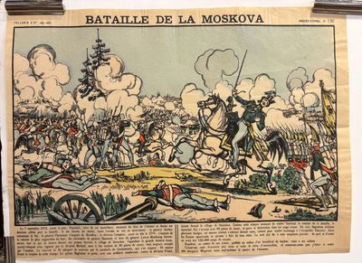 an old newspaper with a picture of a battle on it