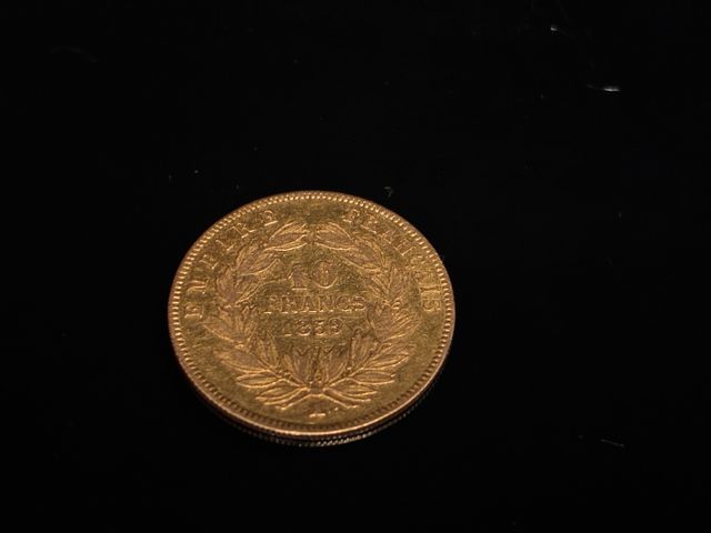 Pièce de monnaie or, 10 Francs Napoléon III, tête nue 1859 A. Pb ...