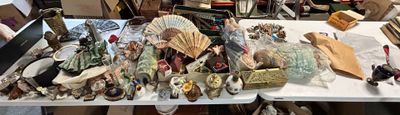 a table that has many different items on it