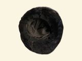 a picture of a black hat with fur on it