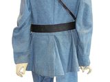 a statue of a man dressed in a blue uniform
