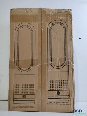 a cardboard box that has a picture of two doors on it