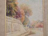 an image of a painting of a man walking down a street
