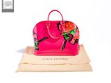 louis vuitton pink leather handbag with pink flowers on it