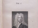 an old book with a picture of a man in a wig