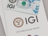 a brochure of colored stones on a table