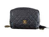 chanel black quilted leather cross body bag