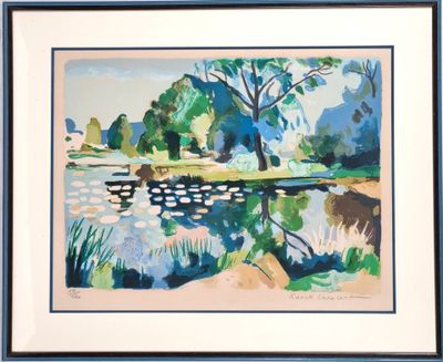 Franck INNOCENT (1912 - 1983). "Paysage de marais", lithogra…