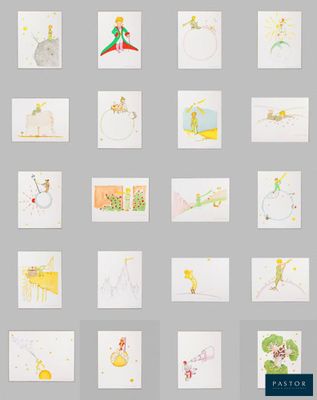 de nombreuses photos de dessins d'enfants accrochées au mur