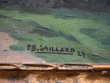 an image of a painting of a leaf on a wooden surface