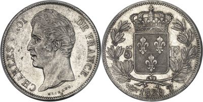 a silver coin with a crown on top of it