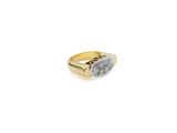 a close up of a gold ring with a stone on it