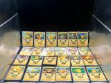 a box full of pokemon cards sitting on top of a table