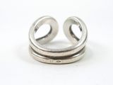 silver plated ring with two rings on top of each other