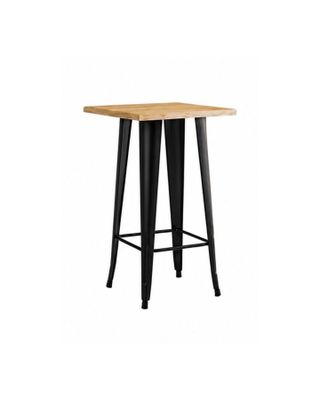 105 / Table Haute Industrielle en metal noir mate et p…