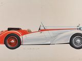 une image représentant un dessin d'une voiture de sport rouge et blanche