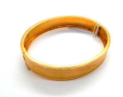 Bracelet rigide en or jaune 750 °/°° (18k) à décor de stries… - Photo 1