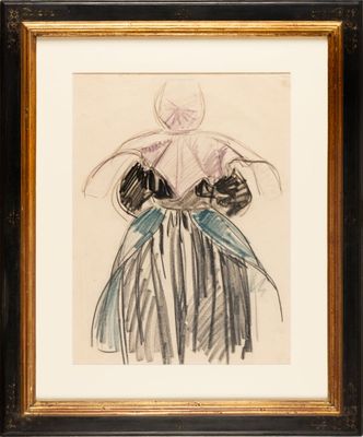 an image of a drawing of a woman in a dress