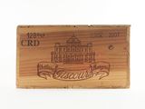 a wooden box with a picture of a building on it