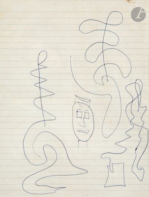 un dessin sur une feuille de papier sur laquelle figurent des inscriptions
