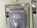 three different types of light bulbs are on display on a white surface