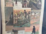 a picture of a newspaper with pictures of people and animals on it