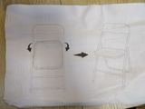 a drawing of a folding chair on a piece of paper