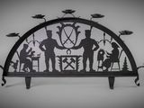 la silhouette d'un groupe de personnes assises sur un banc