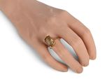 a close up of a person ' s hand with a ring on it