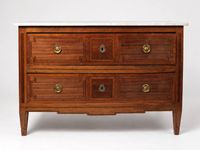 Commode d'époque Louis XVI à décor marqueté d'encadrements e… (photo 2)