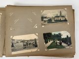 several old photos of people and horses in a field