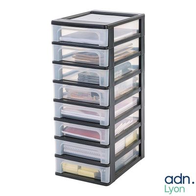 une image représentant une commode à tiroirs transparents