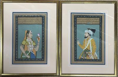 ORIENT Deux portraits d'un homme et d'une femme formant pend…