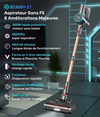 un gros plan d'un aspirateur posé sur une table dans une pièce