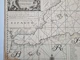 an old map of the island of spain with the names of the countries
