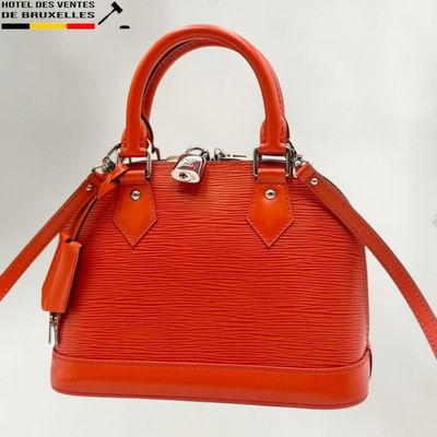 louis vuitton orange epi leather handbag