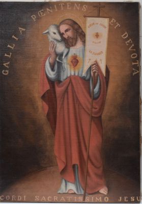 an image of a painting of jesus holding a dove in his hand